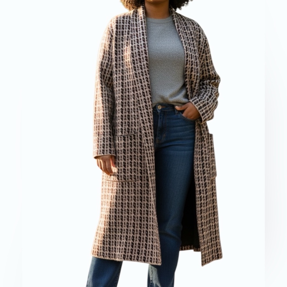 Venini Brown and Black Checkered Cardigan - Picture 3 of 16